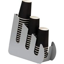 Mind Reader 3 Compartment Curved Holder Condiment Station, Silver.