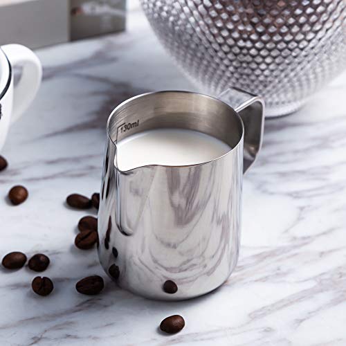 150ml/5oz Stainless Steel Espresso Milk Frothing Pitcher for Coffee Barista Craft - Perfect for Latte, Cappuccino and Milk Creamer Frothing