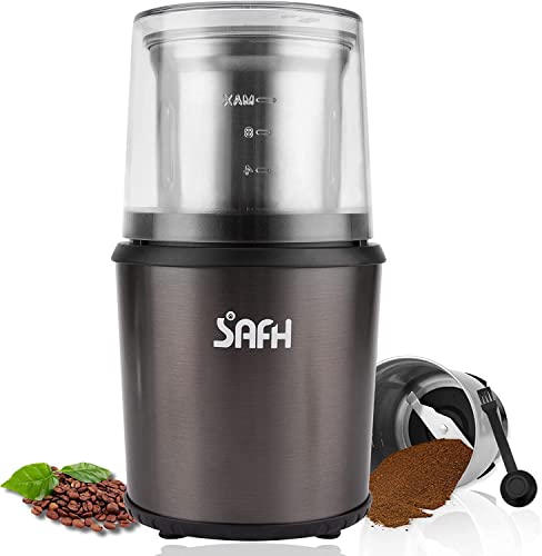 Electric Coffee Grinders, Electric Spice Grinders Mini, Coffee Bean Grinder, with Stainless Steel Blade & Detachable Bowl, with Large Grinding Capacity and HD Motor, Cleaning Brush Included.