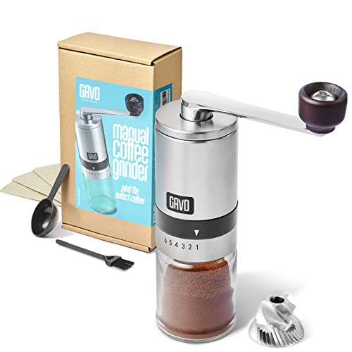  Manual Coffee Grinder - Stainless Steel Burr for Perfect Grind - Ideal for French Press, Espresso, Aeropress and More - A Must-Have for Coffee Lovers - Perfect Gift!