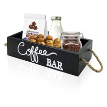 Wood Coffee Station Organizer Countertop Storage Box, Coffee Pod Holder K Cup Organizer Basket, Coffee Mug Holder Coffee Bar Organizer Box Coffee Bar Accessories for Rustic Coffee Bar Decor.