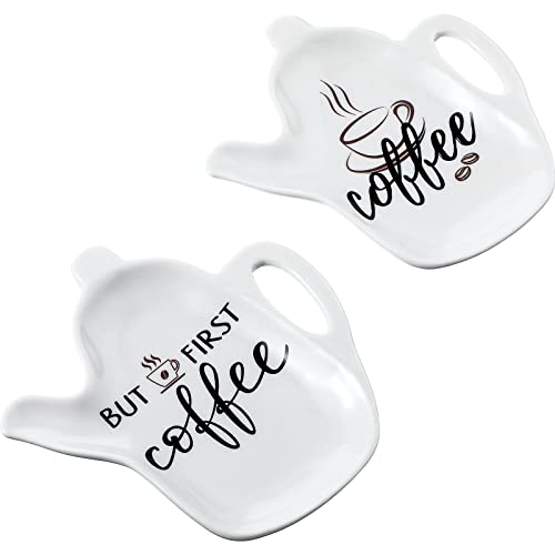 2-Piece Ceramic Coffee Spoon Holder Set - Quirky Coffee Lovers' Decor with Style