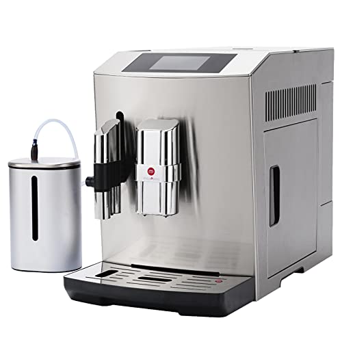 Fully Automatic Espresso Coffee Machine, Silver Full Metallic, Tremendous Automatic Espresso Machine with Milk can, WS-S7 can make Americano, Latte, Cappuccino, Sizzling Water.