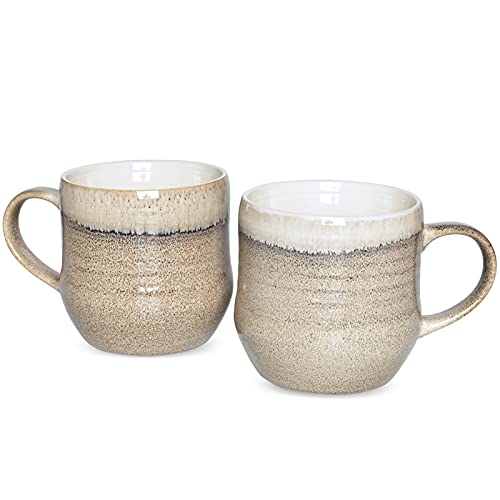 Upgrade Your Coffee Experience with Bosmarlin's Set of 2 Large Ceramic Mugs - Perfect for Home or Office Use!