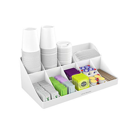 Mind Reader Pioneer Condiment Holder - 11 Compartments for Perfect Organization, White Finish.