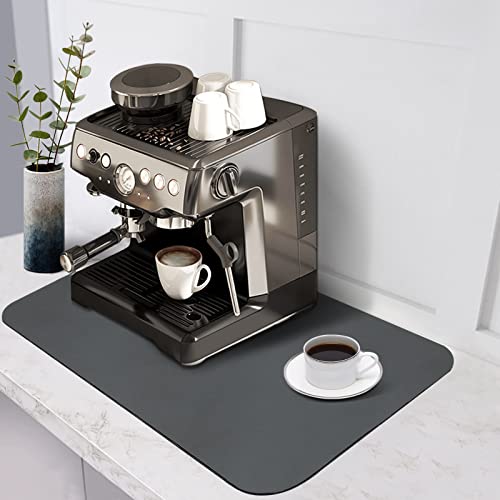 Elevate Your Coffee Bar with the HotLive Coffee Mat - Absorbent, Stain-Hiding, and Perfectly Sized for Countertops and Under Coffee Makers and Espresso Machines - 12"x19" Rubber Backed Dish Drying Mat and Coffee Bar Accessory.