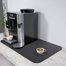 Anti-Slip Coffee Bar Mat - Absorbent and Stain Resistant Countertop Protector for Espresso Machines & Makers.
