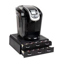 Thoughts Reader Anchor Assortment, 2-Tier 6 Single Serve Drawer, 72 Pod Capability, Countertop Organizer, Espresso Machine Base, 12.25" L x 14" W x 4.75" H, Black 