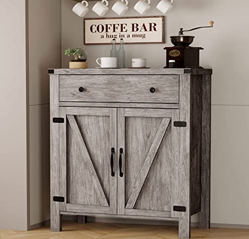 Farmhouse Buffet Cabinet with Storage - Gray Wash