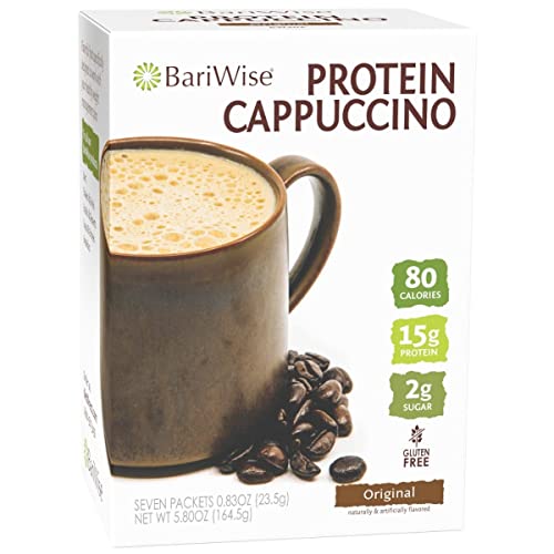BariWise Protein Hot Drink/Cappuccino Mix, Unique - 80 Energy, 1g Fats, 15g Protein (7ct).
