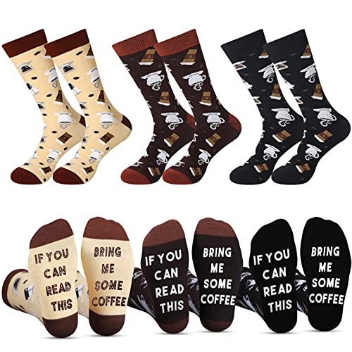 Coume 3 Pairs "If You Can Read This Bring Me Some Socks" - Espresso Theme