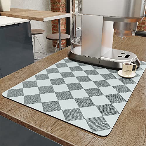 Absorbent Coffee Mat for Kitchen Countertops and Coffee Bars - Quick Drying and Stain Resistant Coffee Station Table Mat for Coffee Makers, Espresso Machines, and Dish Racks.