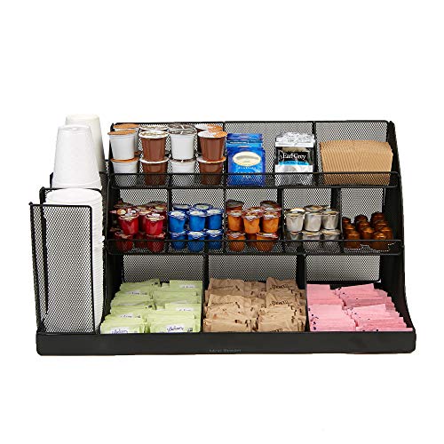 Black Condiment Organizer with 14 Compartments by Mind Reader