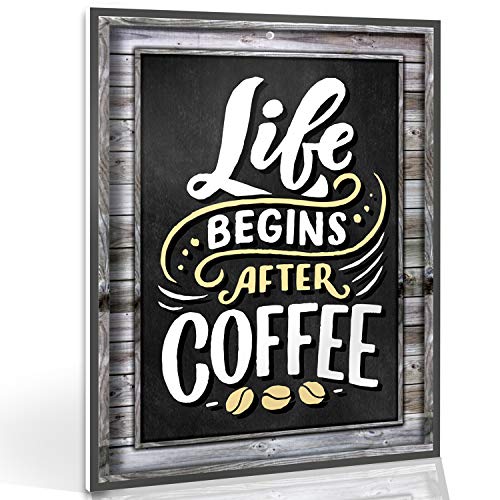 Coffee Haven with 'Life Begins After Coffee' Wall Decor