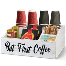 Rustic Wooden Coffee Station Organizer