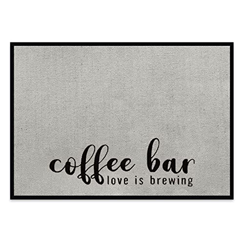 Coffee BarMat, Coffee Mat Placemat for Bar, Burlap Coffee Placemat, Coffee Bar Decor, Coffee Bar Equipment, Farmhouse Coffee Station Ornament, Burlap Placemat with Material BackingSize of 20" x 14".
