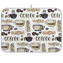 Coffee Mat Coffee Cup Drying Mat Coffee Maker Mat for Tabletop, Coffee Lover Microfiber Dish Drying Mats Cafe Bar Kitchen Spill Mat 16x18 Inch Medium.