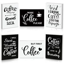 First Coffee Sign Love Is Brewing Coffee made with Wood