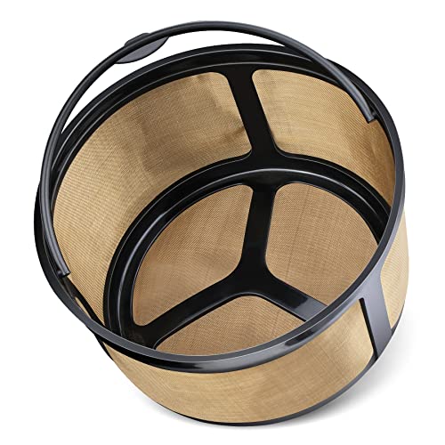 Reusable 8-12 Cup Basket Gold Mesh Coffee Filter for Keurig K-Duo Essentials and K Duo Brewers Machine, Replaces your Paper Coffee Filters, BPA Free (1 Pack).