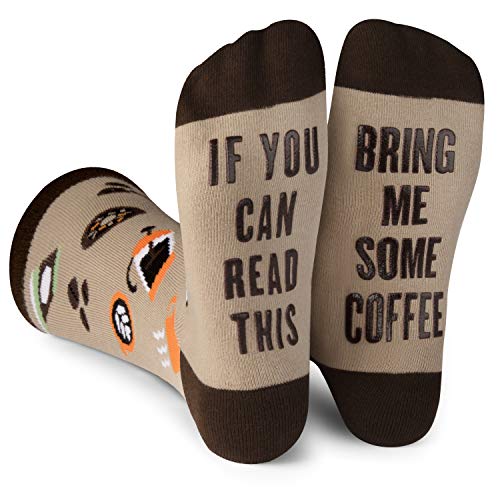 Lavley If You Can Read This - Funny Socks Novelty Gift For Males, Women, and Teens (Espresso)