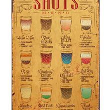 Photographs Menu Tin Sign Bottle Drinks Coffee Glass Bar Cocktail Combine Colour Striped Sketch Line Classic Metallic Tin Indicators for Males Ladies Wall Artwork Decor for House Bars Golf equipment Cafes 8x12 Inch.