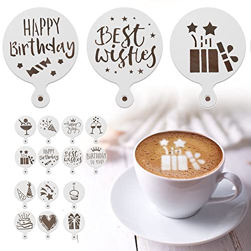 20 Items Coffee Decoration Stencils Coffee Art Template Coffee Mould Device Powder Shaker for Cake Coffee Oatmeal Cappuccino Scorching Chocolate.