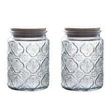 Vintage Glass Jar Canister Set - 23.5oz, Set of 2