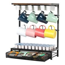 3-in-1 Coffee Pod Organizer with pull-out drawer for tea bags and napkins, perfect for K-cups, mugs, and small coffee accessories. ☕✨ 