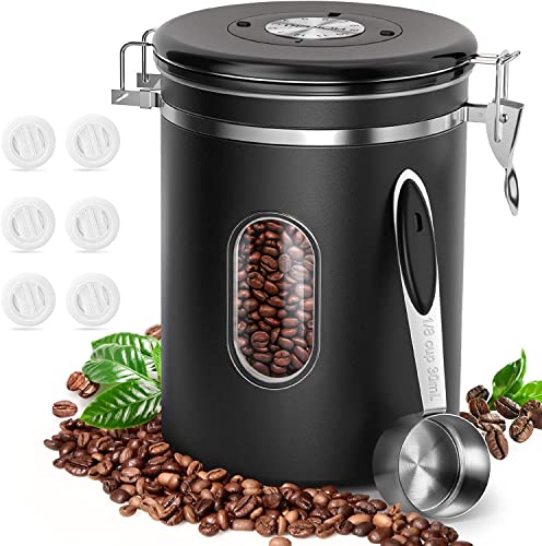 Coffee Food Canister with Scoop with Clear Window