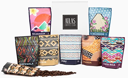 Experience the World of Coffee with Atlas Coffee Club Sampler | Gourmet Coffee Gift Set | 8-Pack Variety Box of Finest Single Origin Whole Bean Coffees | Ideal Holiday Gift for Coffee Lovers