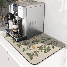 Silicone Coffee Mat 24x18 Inch for Kitchen Counters and Coffee Bars - Protects Countertops from Spills and Stains.