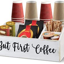Rustic Wooden Coffee Station Organizer - Elevate Your Coffee Bar