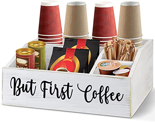 Rustic Wooden Coffee Station Organizer - Elevate Your Coffee Bar