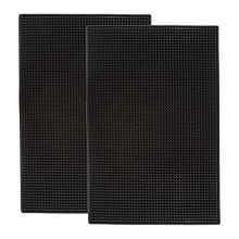 Highball & Chaser Bar Mat 18 x 12, Thick Durable and Stylish Spill Mat (2 Pack, Black) - Non-Slip