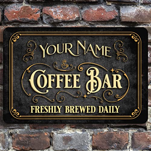 Customized Vintage Coffee Bar Sign - Personalized Decor