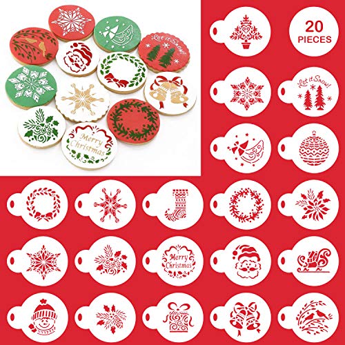 20-Piece Christmas Cookie Stencil Set: Perfect for DIY Cookie Decorating and Fondant Molding