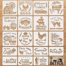 20-Piece Reusable Farmhouse Stencils