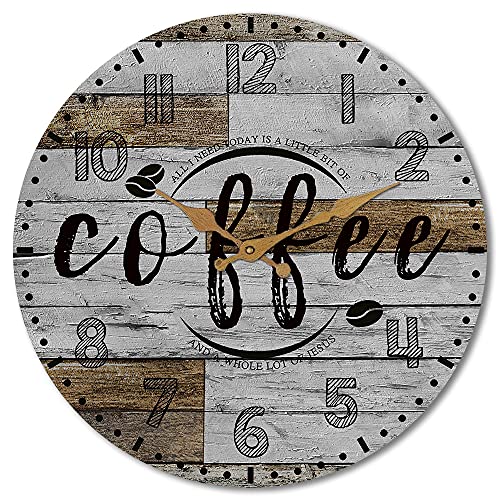 Rustic Coffee-Themed Wall Clock - 12 Inches of Timeless Coffee Charm