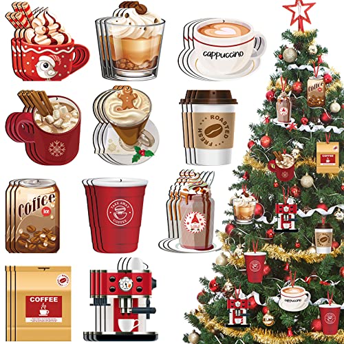 32-Piece Coffee Cup Christmas Ornament Set: Brewing Up Warmth for Your Holiday Decor