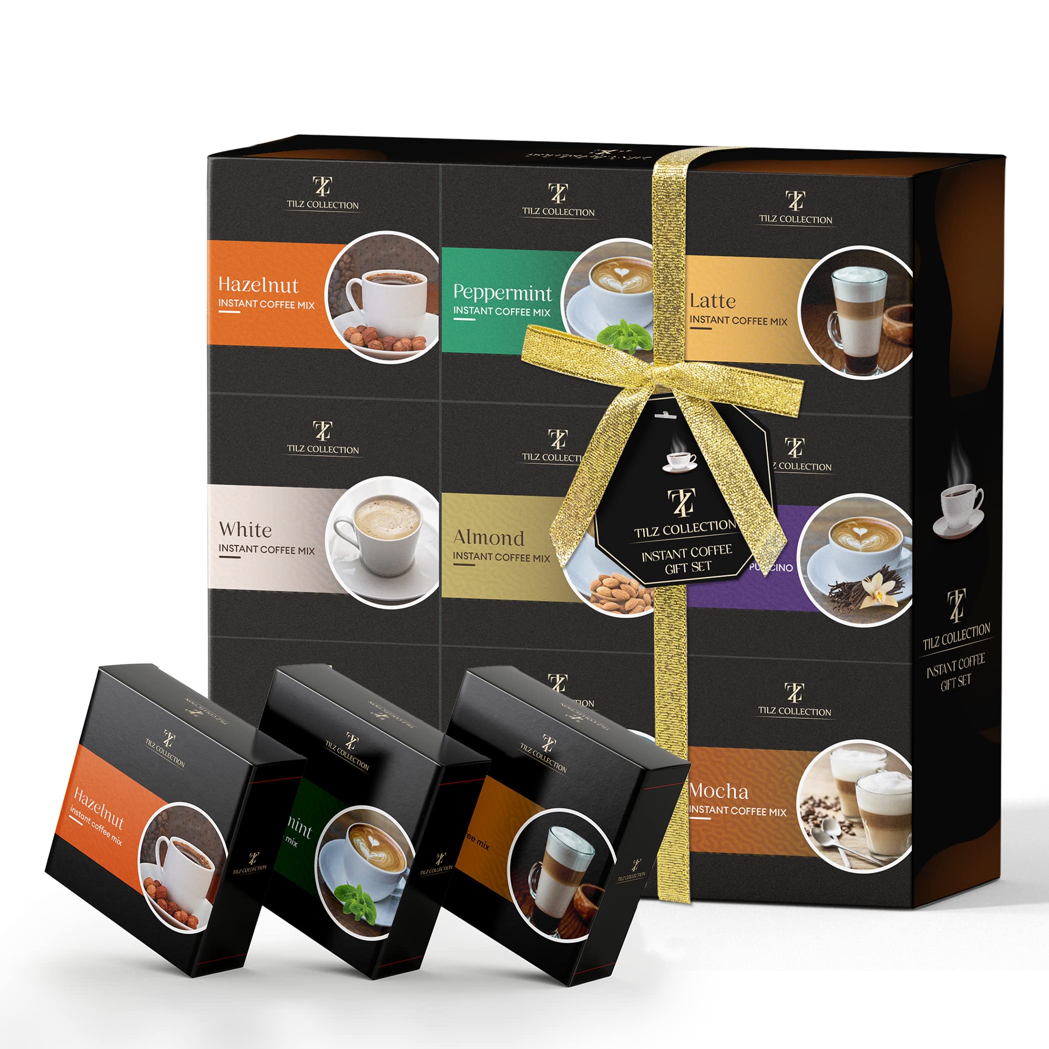 9 Flavored Instant Coffee Gift Set - Perfect Christmas Gifts for Men and Women - Includes Hazelnut, Caramel, French Vanilla, and More!