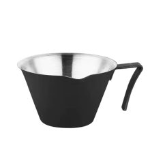 Stainless Steel Pour Over Coffee Dripper with Double Mesh for Single Cup Brewing, black, 100ML capacity, designed for a clean and flavorful coffee experience. 