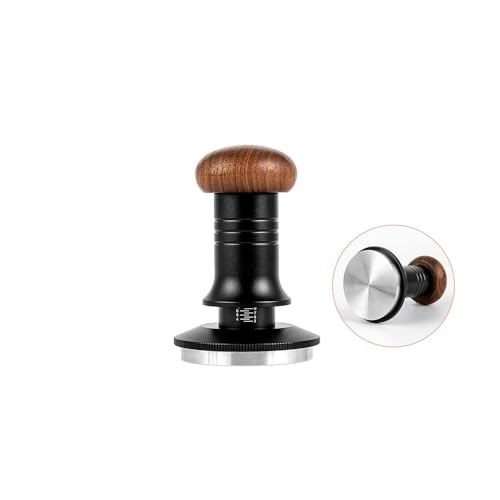 58mm Spring-Loaded Espresso Tamper with Adjustable Depth and Stainless Steel Base for Consistent Coffee Tamping