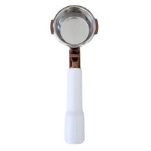 58mm Bottomless Portafilter for Breville Espresso Machines - Stainless Steel with Bronze Finish and Filter Basket Included