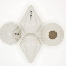 LilyDrip Ceramic Pour Over Coffee Maker Set - Hand Drip Coffee Dripper for Even Brewing and Improved Flow Rate, Fits V60 and Origami, SAKURA Model