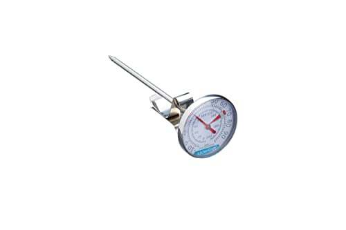 Kitchen Craft KCMILKTH Stainless Steel Milk Frothing Thermometer with Dual Scale Dial and Secure Clip