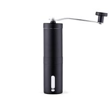 Manual Coffee Grinder in Black with Adjustable Coarseness and Visible Powder Bin – Ideal for Home and Travel