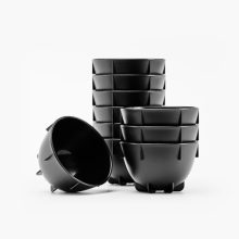 Set of 12 Barista Hustle Black Cupping Bowls, 200 ml, Stackable and Heat-Resistant – Perfect for Coffee Tasting and Evaluation