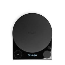 Fellow Tally Pro Studio Digital Coffee Scale with glass top and luminous OLED screen, perfect for precise coffee brewing and kitchen use.