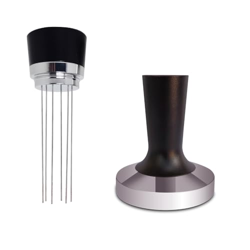 51mm 2-in-1 Coffee Tamper with Stainless Steel Stirrer - Espresso Tamper and WDT Tool Combo for Perfect Espresso Extraction