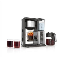 Ninja Hot & Iced XL Coffee Maker with Rapid Cold Brew, featuring 4 brew styles, 8 brew sizes, removable reservoir, and permanent filter